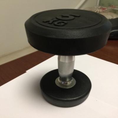 China ASJ-P013 Dumbbell ASJ-P013 Commercial Rubber Covered Dumbbell Accessories / Gym Accessories Rubber Dumbbells Black Dumbbells for sale