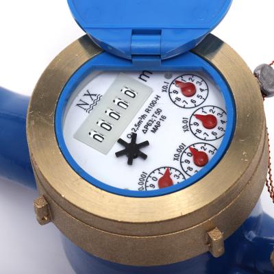 China One-Indicator Brass Water Meter Multi-jet Dry-Dial Water Meter-- 1 Indictor 8 Digit Multi Spray Dry Water Meter for sale