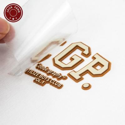 China Viable Custom Brand Silicone 3D Logo Heat Transfer Patch Logo Brands For Clothing for sale