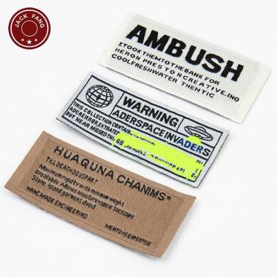 China Viable Custom Wholesale Straight Logo Washable Woven Neck Label Custom Label for Clothing and Bag for sale