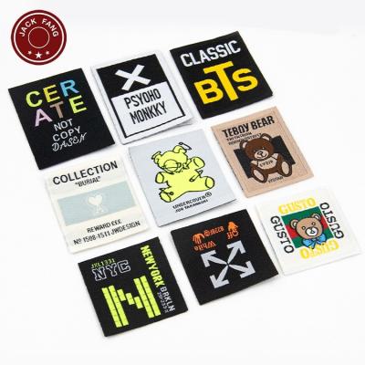 China Viable High Quality Custom Neck Labels Embroidered Garment Labels Sewing Iron On Woven Label Tag for sale