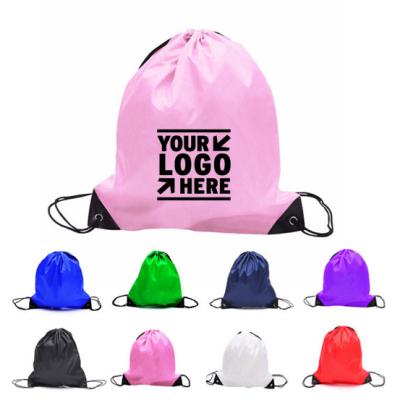 China Fashion accessories OEM 210D polyester drawstring bag, advertising bag, trekking backpack for outdoor use for sale