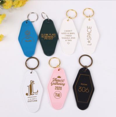 China Plastic Custom Key Chain Motel Hotel Key Tag Keychain for sale