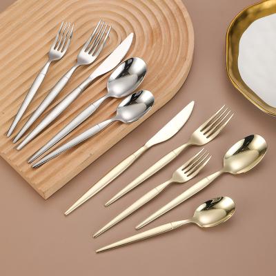 China Disposable Party Cutlery Set 430 Stainless Steel Turkish Souvenir Gold Plain Flatware for sale