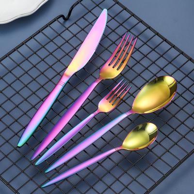 China Low Price MOQ Disposable Cutlery European Flatware Set Hotel Black Colored Reusable Knife for sale