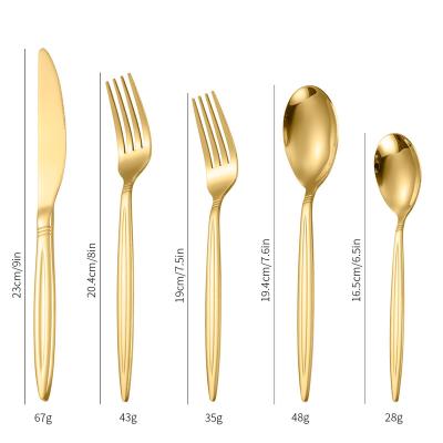 China Rose Gold Tableware Amazon Popular Disposable Sustainable Promo Cutlery Set Rustic for sale