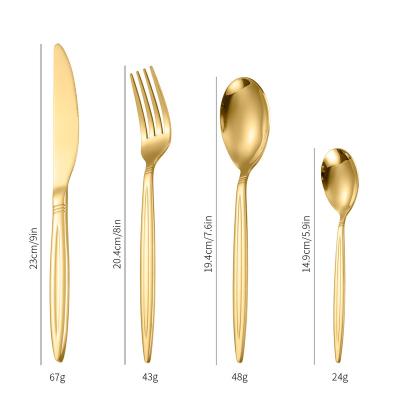 China Disposable Customized Cutlery Set With Mirror Polish Gift Box Italian Flatware Rainbow for sale