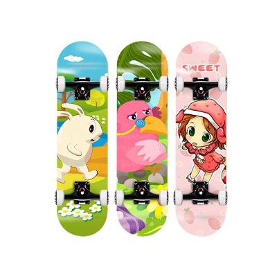 China Kids Fabric Custom Printed Complete Wooden Maple Skateboard For Kids for sale