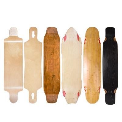 China OEM Adult Wholesale Manufacturer Uncut Bamboo Carbon Fiber Skateboard Maple Dance Longboard Custom Uncut Empty Deck for sale