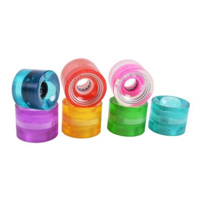 China Skateboard Wheels China Manufacture Wholesale Customs Lead Light Up Transparent Polyurethane Skateboard Flash Wheels for sale