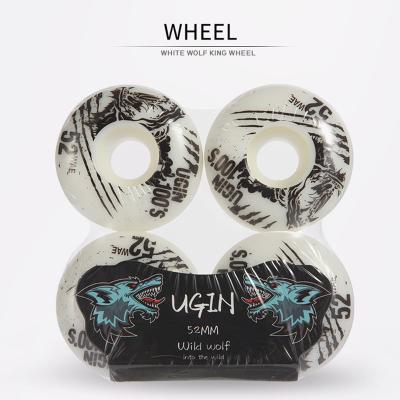 China Adult Professional Custom Printed White 52mm Street 100a Skateboard Skate Board Freewheels for sale