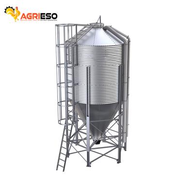 China Hot Dipped Galvanized 275g/sqm Farm Feed Silo Bin For Poultry Chicken Farm for sale