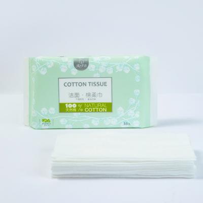 China Good Quality Hypoallergenic Disposable Towel Cotton Facial Tissue For Household Cleansing And Facial Cleansing for sale