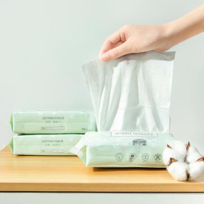 China Wholesale Cheap Price Hypoallergenic 100% Ultra Soft Cotton Tissue Paper Baby Care Make Up Removing Disposable Facial Tissues for sale