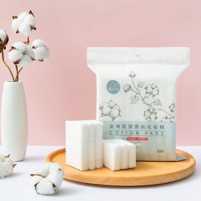 China Skin-Friendly Cotton Pads Premium 100% Cotton Cleansing Pads Natural Cosmetic Organic Cotton Square Makeup Remover Pads for sale