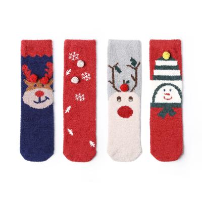 China Christmas Warm Women Cashmere Anti-Fault Uron Stock Winter Socks Indoor Socks for sale