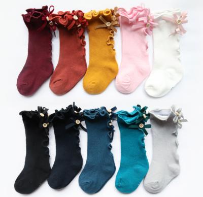 China Uron Antibacterial Factory Direct Cotton Baby Socks Custom Design Baby Butterfly Leg Warmers for sale