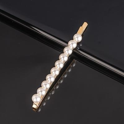 China Lady's Factory Direct Faux Pearl Ivory Beaded Hair Clips Barrette Accessories Fashionable Handmade Korean Girls Ivory Beaded Hairpin for sale