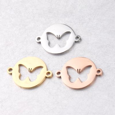 China DIY Mirror Polish Cavity 15mm DIY Out Of Stainless Steel Butterfly Pendant Charms Accessories For Jewelry Making for sale