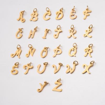 China DIY Size 0.5*8mm Mirror Stainless Steel Polish Initial Letters Charms With Circle For Jewelry Making for sale