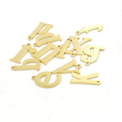 China DIY 1.2*17mm Single Hole Pendant Mirror Letters Stainless Steel Charm Polish Initial Charms For Jewelry Making for sale