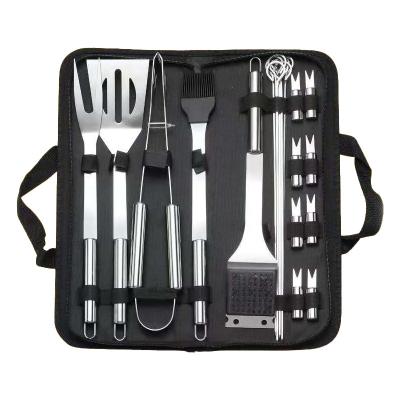 China Easily Cleaned Low Price Stainless Steel 20 Pieces Grill Tool Kit For Outdoor Camping for sale