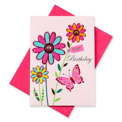 China 300gsm One Side Coated Wholesale Custom Printing Beautiful Paper Birthday Greeting Card for sale