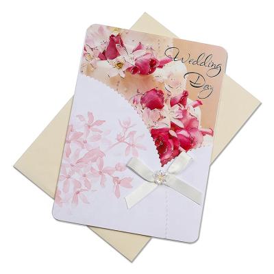 China Luxury Wedding Invitation Greeting Cards 250gsm Uncoated Panel New Design for sale