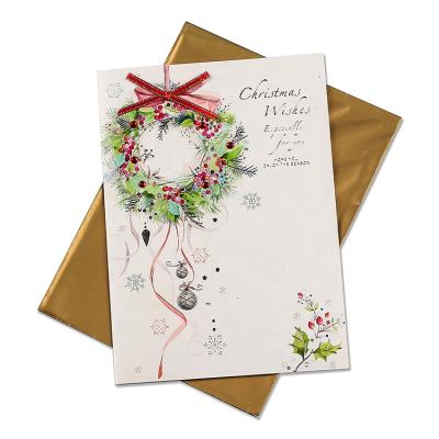 China 300gsm One Side Coated Merry Christmas Card Paper Colorful Artistic Wholesale Custom Greeting Card for sale