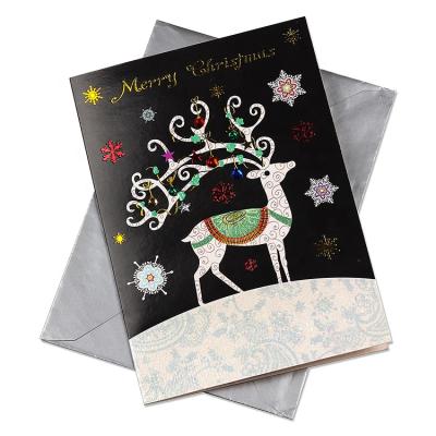 China 300gsm One Side Board Coated Factory OEM Merry Christmas Greeting Card And Envelope Bulk Set for sale