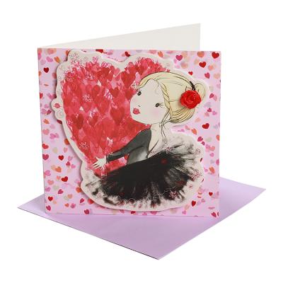 China 300gsm Coated Paper Be My Valentine Day With Tip-On Design Wholesale Valentine Cards for sale