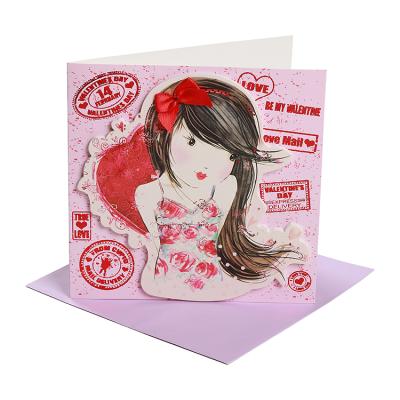 China 300gsm Coated Valentine Cards Be My Valentine's Day Paper Wholesale Design for sale