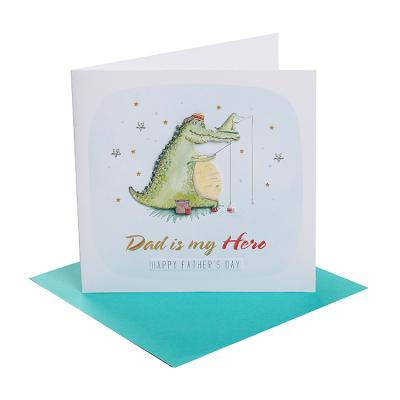 China 300gsm card uncoated paper lovely plain happy fathers day white greeting card for sale