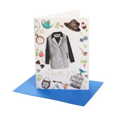 China 250gsm one side coated paper best custom sale thank you card with logo and envelopes for sale