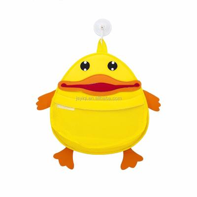 China Viable Safe Bath Toy Storage Organizer Mesh Net Bag Duck Bath Toy Organizer Bathroom Care For Toddler Quick Dry Rust for sale