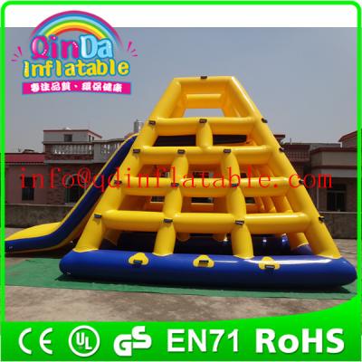 China Guangzhou QinDa Inflatable Floating Island Inflatable Climbing Water Slide For Adult for sale