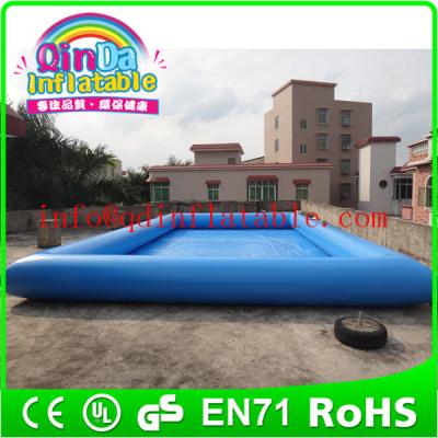 China QinDa square inflatable pool swimming pool starting block rectangular plastic pool for sale