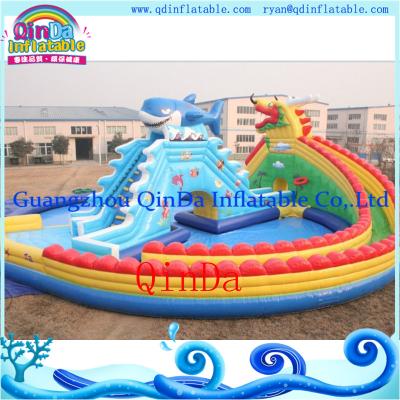 China Inflatable pool water park /portable pool water park inflatables pool with slide for sale