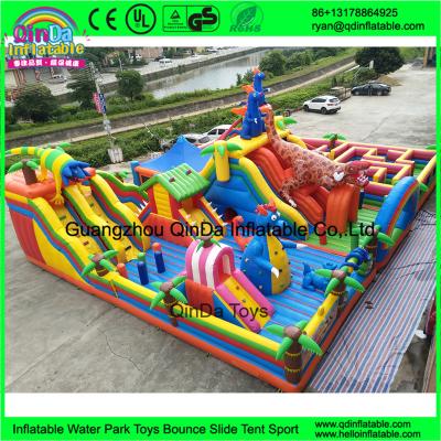 China Hot Sale Cartoon inflatable big fun city for sale, commercial Mega inflatable playground, inflatable amusement park for sale