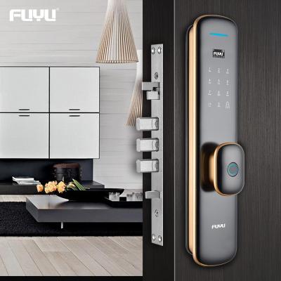 China Anti-peep code smart automatic fingerprint door mute lock with tuya app for sale