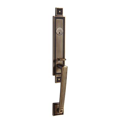 China Wooden Door And Metal Door Solid Forged Brass Handle Knob Set Key Door Locks for sale