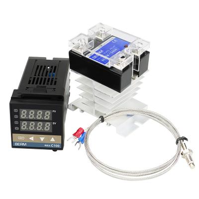 China BERME Digital PID Thermocouple REX-C100 Thermocouple Relay +K Relay +SSR 40DA Thermocouple + REX-C100 BER for sale