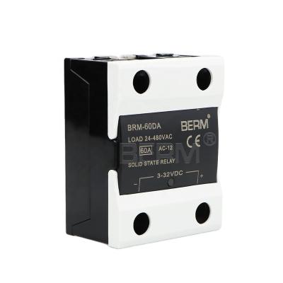 China BERM-60DA Single Phase Sealed Solid State Relay, SSR 60DA Dust Belt Clamshell Design, DC Control AC Chip Relay for sale