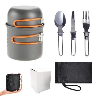 China 1-2 People 1-2 People Ultralight Camping Cookware Set Utensils Outdoor Tableware Hiking Picnic Cooker Set Equipment for sale