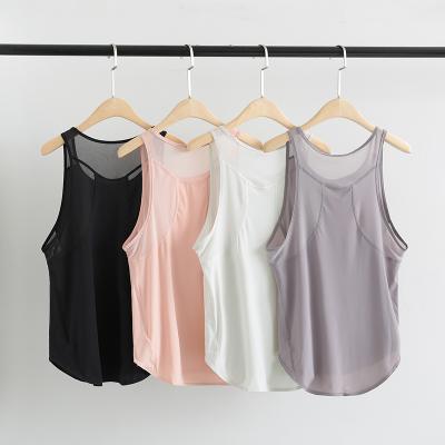 China Anti-pilling Women Summer Loose Gym Fitness Wear Sleeveless T-shirt Soft Quick Dry Active Tank Top for sale