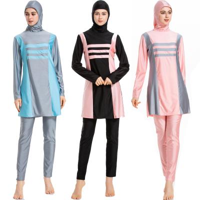 China Women's Plus Size Swimsuit Full Coverage Islamic Oversized Breathable Arab Swimwear Dress And Legging Muslim Swimming Sets for sale