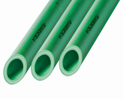 China For cold and hot water supplying KEXING Germany standard antibacterial fiberglass PPR pipe, plastic pipe, PP-R pipe and fittings for sale