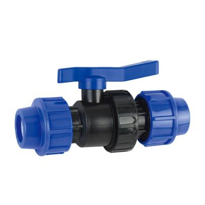 China KEXING IRRIPLAST OEM ISO17885 14236 CE PN16 PN10 General Irrigation Push Fit Compression Fittings PP Union Single HDPE Ball Valve for sale