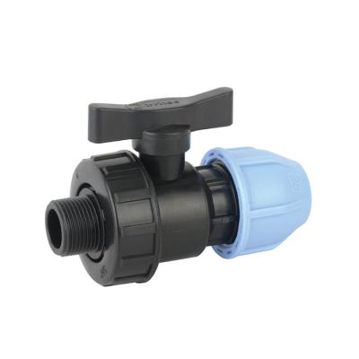 China KEXING IRRIPLAST ISO 14236 ISO 14236 CE PN10 General Irrigation Compression Fittings PP HDPE SINGLE UNION Ball Valves Male for sale