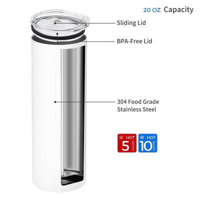 China 20oz Disposable Empty Stock Sublimation Tumbler Straight With Lid And Straw for sale